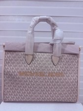 Michael Kors Mirella Small Signature Logo Top-Zip Shopper Tote in Camel/Beige — listing 6