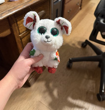 TY Beanie Boo White Mouse Ballerina Plush with Pink Tutu and Glitter Eyes