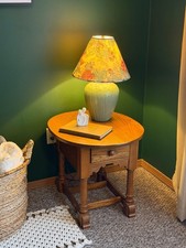 Vintage Oak Two-Tier Nightstand / Side Table with Carved Detailing — listing 2