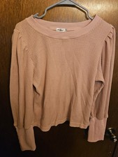 Phoenix Long-Sleeve Waffle-Knit Thermal Shirt with Gothic Logo Graphic, Navy