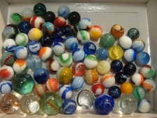 Mixed Lot of Vintage & Modern Glass Marbles in Tin — listing 4