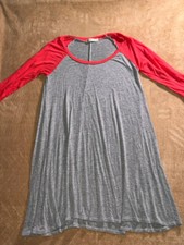 Heart & Hips Women's Baseball Raglan 3/4 Sleeve Tunic Top, Navy & White, Size L — listing 4