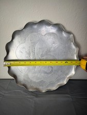 Vintage Hand-Wrought Aluminum Floral Basket with Swing Handle — listing 2
