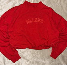 Forever 21 Cropped Sweatshirt, Orange Pink & White Tie Dye, Size S — listing 6
