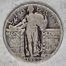 Standing Liberty Silver Quarter, Type 2 (1917-1930), Date Partially Worn Date readable — listing 6
