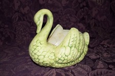 Vintage Drip-Glaze Ceramic Swan Planter / Figural Bowl — listing 4