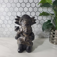 Pre-Columbian Style Blackware Seated Anthropomorphic Figure Vessel — listing 5