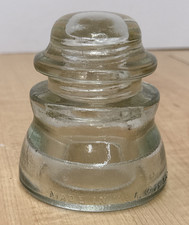 Pair of Vintage Clear Glass Telephone Pole Insulators - Armstrong & Made in USA — listing 4