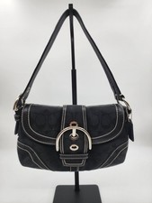 Vintage Black Leather Saddle-Style Flap Shoulder Bag with Gold Chain and Arrow Hardware Yes - a designer name — listing 2