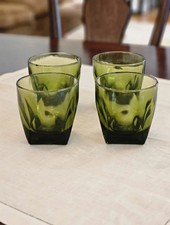 Vintage Anchor Hocking Avocado Green Textured Rocks Glass Tumblers, Set of 2, 3.5" Tall — listing 2