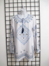 Tasha Polizzi Collection Women's Chambray Denim Tunic Shirt with Floral Lace Patchwork, Size S — listing 5