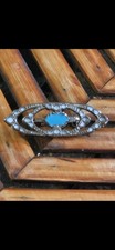 Antique Silver Filigree Scenic Brooch with Figural Cottage and Tree Design — listing 6