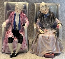 Royal Doulton "Joan" HN2023 Bone China Figurine - Seated Elderly Woman Sewing — listing 6