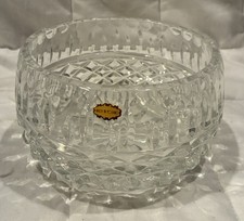 Vintage Cut Crystal 8" Bowl with Engraved Floral Star Pattern and Sawtooth Rim — listing 3