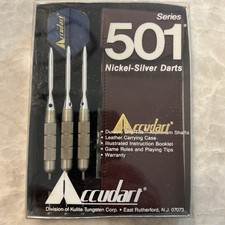 Nickel Silver 21g Steel Tip Darts, Set of 3, Made in England, with Leather Case — listing 3