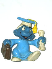 Vintage Graduate Smurf PVC Figurine with Cap, Gown, Book and Diploma — listing 6