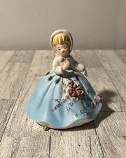 Josef Originals "Rosemary" Pink Bonnet Girl with Parasol Music Box Figurine, 7.25" — listing 6
