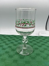 Vintage Holly & Berry Clear Glass Christmas Saucers, Set of 2