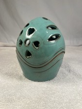 Ceramic Textured Egg-Shaped Tealight Candle Holder / Oil Warmer with Floral Motif Yes, there's a stamped or painted mark — listing 3