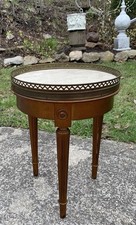 Vintage Style Accent Side Table with Gallery Top and Splayed Saber Legs — listing 2