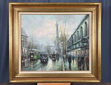 Framed Parisian Street Scene Print with Storefronts (Confiserie, Patisserie, Passage Voltaire) — listing 5