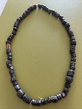 Vintage African Trade Bead Necklace with Venetian Chevron Focal Bead, Millefiori & Hand-Painted Glass Beads — listing 3