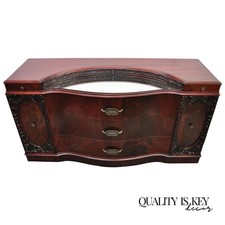 Traditional 12-Drawer Triple Dresser with Serpentine Front and Mirror
