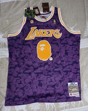 BAPE x Mitchell & Ness Los Angeles Lakers Warm Up Jacket Purple Camo — listing 6
