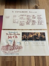 1976 Bicentennial 'Day of Freedom' Official First Day Cover - Declaration of Independence 13c Se-Tenant Block