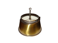 Modern Brass Eiffel Tower-Style Table Lamp with Black Studded Diamond-Pattern Drum Shade