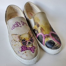 Goby Lucky Dog Chihuahua "Lucky Dog" Chihuahua Print Canvas Slip-On Sneakers — listing 2