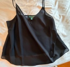 Lauren Ralph Lauren Black Leather Shoulder Bag with Houndstooth Trim and Striped Web Strap — listing 4
