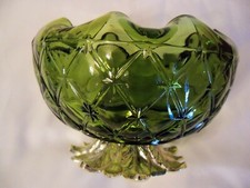 Emerald Green Glass Rose Bowl / Posy Vase with Flared Rim — listing 5