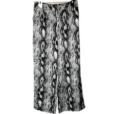 Snakeskin Print Wide-Leg Palazzo Pants with Tie Waist — listing 4