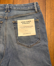 Good American Good Legs Crop High-Waist Skinny Jeans, Distressed Blue261 Wash, Size 12/31 — listing 2