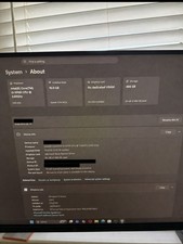 Complete Desktop Computer Workstation Setup with Widescreen Monitor, Tower PC, UPS, Keyboard, and Gaming Headset on Wood Computer Desk — listing 4