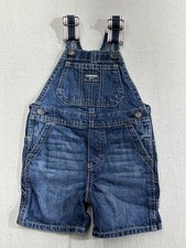 Baby Girls Denim Shortalls with Snowflake Embroidered Straps, Frayed Hem