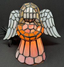 Vintage Tiffany-Style Leaded Stained Glass Dome Hanging Lamp Shade with Floral/Fruit Motif and Crown Finial — listing 6