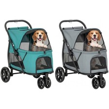 PawHut Foldable 3-Wheel Dog Stroller with 12" Rubber Wheels, Up to 22 lbs, Light Gray (Model D00-243V00LG) — listing 6