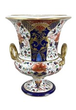 Early 19th Century English Porcelain Campana Urn with Imabari-Style Hand-Painted Decoration and Gilt Mask Handles — listing 3