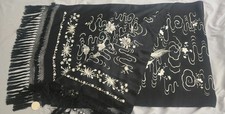 Antique Chinese Yellow Silk Embroidered Woman's Robe with Figural Roundels — listing 3