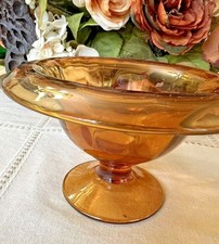 Amber Depression Glass Plate with Embossed Rose and Scalloped Rim (Federal Glass Rosemary/Sharon Style) — listing 5