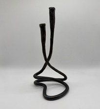 Black Wrought Iron Open Cage Lantern-Style Pillar Candle Holder with Ring Top — listing 6