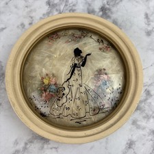 Pair of Antique Reverse-Painted Convex Glass Landscape Pictures in Oval Tiger-Grain Frames — listing 6