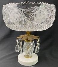 Vintage Italian Stacked Crystal Ball Table Lamp with Marble Base — listing 5