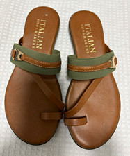 Italian Shoemakers Women's Elastic Thong Sandals, Cream & Tan — listing 5