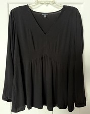 Torrid Peplum Georgette Flutter Sleeve Blouse in Blue Horizon, Size 00 (M/L 10) — listing 6