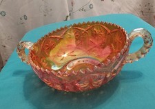 Marigold Carnival Glass Ruffled Console Bowl, 11.5 in. — listing 2