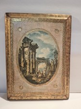 Vintage Florentine Wood Wall Plaque with Old Master Print, Made in Italy — listing 6