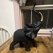 Decorative Gold Painted Resin Elephant Figurine with Jeweled Headdress — listing 3